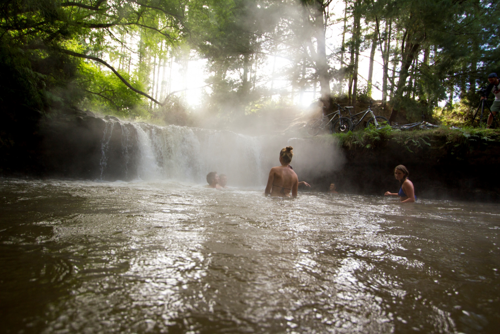 Bathing in Kerosene Creek, Rotorua